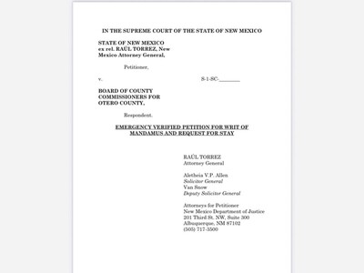 New Mexico Attorney General Raúl Torrez Files Emergency Petition with State Supreme Court to Block Otero County’s ICE Detention Contract